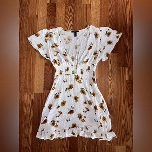 Yellow and white floral forever 21 mini dress
